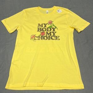 “My Body My Choice” Goon Docks Yellow Short Sleeve Graphic Tee Size Medium